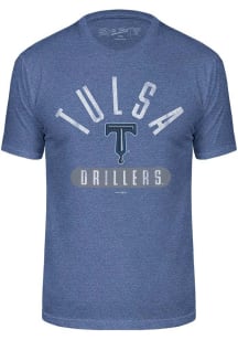 Tulsa Drillers Blue Number 1 Oval Short Sleeve Fashion T Shirt