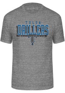 Tulsa Drillers Grey City Team Logo Short Sleeve Fashion T Shirt