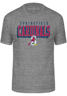Springfield Cardinals Grey City Team Logo Short Sleeve Fashion T Shirt