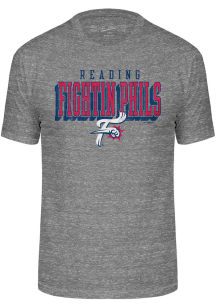 Reading Fightin Phils Grey City Team Logo Short Sleeve Fashion T Shirt