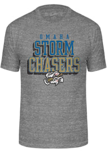 Omaha Storm Chasers Grey City Team Logo Short Sleeve Fashion T Shirt