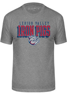 Lehigh Valley Ironpigs Grey City Team Logo Short Sleeve Fashion T Shirt