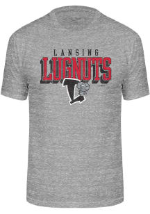 Lansing Lugnuts Grey City Team Logo Short Sleeve Fashion T Shirt