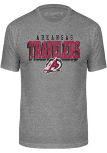 Arkansas Travelers Grey City Team Logo Short Sleeve Fashion T Shirt