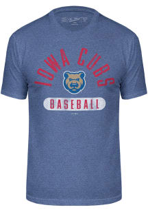 Iowa Cubs Blue Number 1 Oval Short Sleeve Fashion T Shirt
