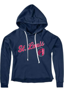 Original Retro Brand St Louis City SC Womens Navy Blue Crop Hooded Sweatshirt