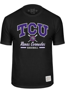 Original Retro Brand TCU Horned Frogs Black Baseball Ranas Cornudas Short Sleeve Fashion T Shirt