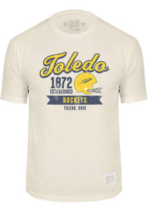 Original Retro Brand Toledo Rockets White Football Helmet Short Sleeve T Shirt