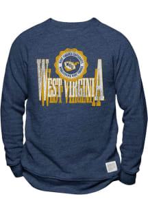 Original Retro Brand West Virginia Mountaineers Mens Navy Blue Seal Long Sleeve Fashion Sweatshi..