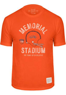 Original Retro Brand Illinois Fighting Illini Orange 100th Anniversary Memorial Stadium Short Sl..