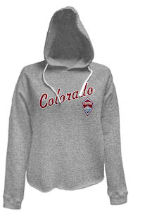 Original Retro Brand Colorado Rapids Womens Grey Cut off Hooded Sweatshirt