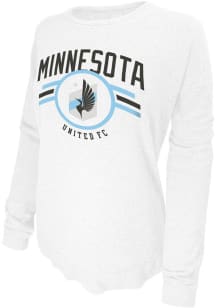 Original Retro Brand Minnesota United FC Womens White WASHED HAACHI Crew Sweatshirt