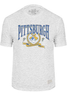 Pitt Panthers Oatmeal Original Retro Brand Tri Blend Arched Short Sleeve Fashion T Shirt