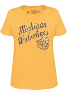 Michigan Wolverines Gold Original Retro Brand Retro Short Sleeve T-Shirt