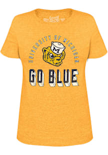 Original Retro Brand Michigan Wolverines Womens Gold Go Blue Standout Short Sleeve T-Shirt