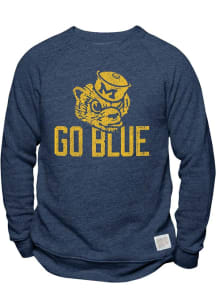 Mens Michigan Wolverines Blue Original Retro Brand Vintage Logo Go Blue Fashion Sweatshirt
