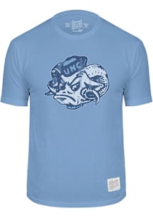 Original Retro Brand North Carolina Tar Heels Light Blue Vault Ram Mascot Short Sleeve Fashion T S..