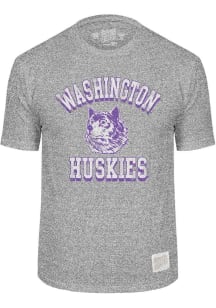 Original Retro Brand Washington Huskies Grey Mock Twist Short Sleeve Fashion T Shirt