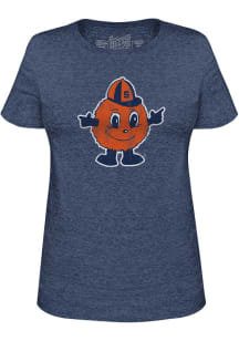 Original Retro Brand Syracuse Orange Womens Navy Blue Triblend Short Sleeve T-Shirt