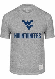 Original Retro Brand West Virginia Mountaineers Grey Mock Twist Short Sleeve Fashion T Shirt