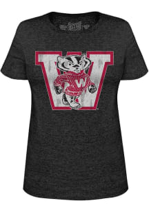 Wisconsin Badgers Black Original Retro Brand Triblend Short Sleeve T-Shirt