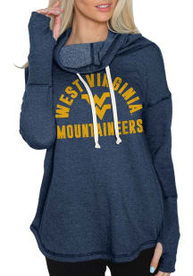 Original Retro Brand West Virginia Mountaineers Womens Navy Blue Fleece Hooded Sweatshirt