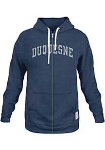 Original Retro Brand Duquesne Dukes Mens Navy Blue Front Long Sleeve Full Zip Jacket