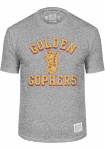 Minnesota Golden Gophers Grey Original Retro Brand Mock Twist Short Sleeve Fashion T Shirt