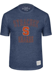 Original Retro Brand Syracuse Orange Navy Blue Triblend Short Sleeve Fashion T Shirt