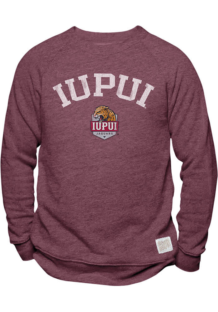 Original Retro Brand IUPUI Jaguars Mens Crew Crew Sweatshirt MAROON