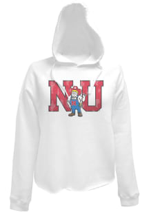 Womens Nebraska Cornhuskers White Original Retro Brand Fleece Crop Hoodie Hooded Sweatshirt