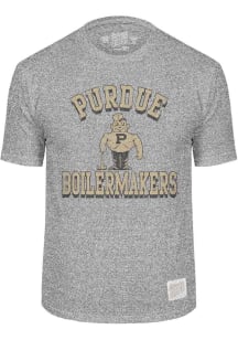 Purdue Boilermakers Grey Original Retro Brand Mock Twist Short Sleeve Fashion T Shirt