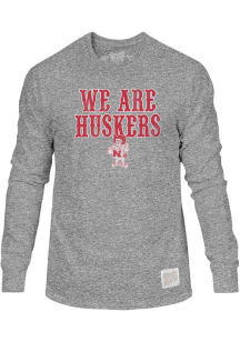 Mens Nebraska Cornhuskers Grey Original Retro Brand Triblend Long Sleeve Fashion T Shirt