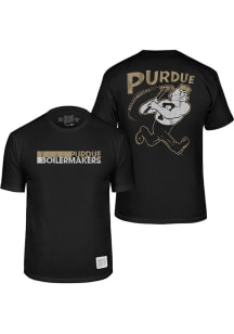 Original Retro Brand Purdue Boilermakers Black Flat Name and Mascot Short Sleeve Fashion T Shirt