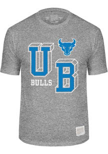 Original Retro Brand Buffalo Bulls Grey Block Letter and Mascot Short Sleeve Fashion T Shirt