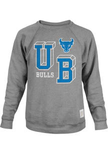 Original Retro Brand Buffalo Bulls Mens Grey Block Letter and Mascot Long Sleeve Fashion Sweatsh..