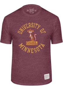 Minnesota Golden Gophers Maroon Original Retro Brand Circle Name and Logo Short Sleeve Fashion T S..