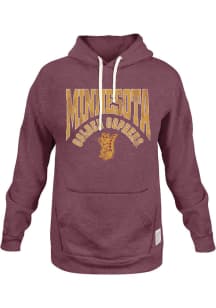 Mens Minnesota Golden Gophers Maroon Original Retro Brand Arch Name and Logo Hooded Sweatshirt