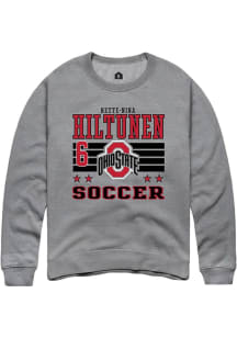 Nette-Nina Hiltunen Rally Mens Grey Ohio State Buckeyes NIL Striped Player Crew