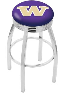 Washington Huskies 3 Ring Chrome Seat Pub Stool