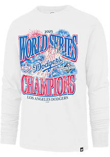 47 Los Angeles Dodgers White 2025 World Series Champions Fireworks Franklin Long Sleeve Fashion T..