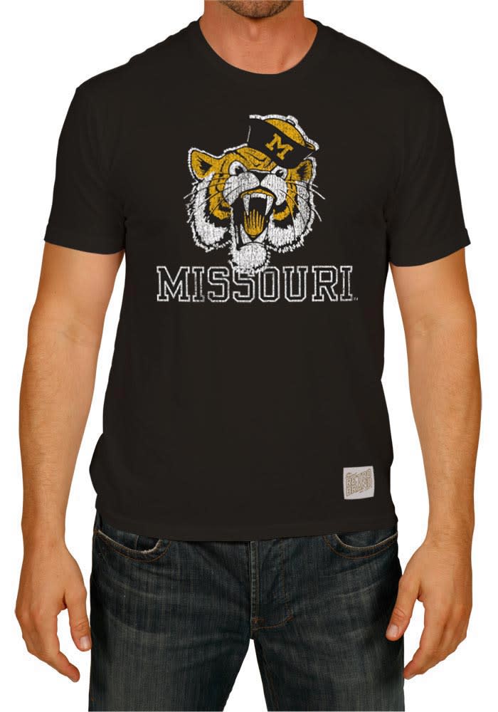Original Retro Brand Missouri Tigers Black Angry Short Sleeve Fashion T Shirt