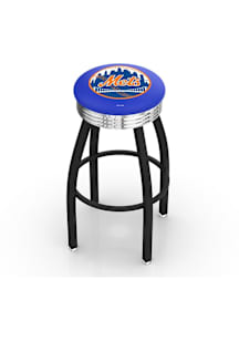 New York Mets 3 Ring Chrome Seat Pub Stool - Black