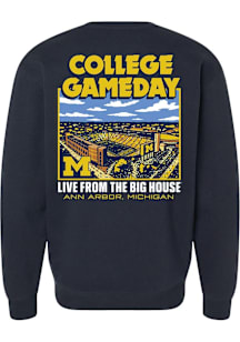 Michigan Wolverines Mens Navy Blue College Gameday vs Ohio State Long Sleeve Crew Sweatshirt
