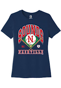 Summit Sportswear Nashville Sounds Womens Navy Blue Homefield Short Sleeve T-Shirt