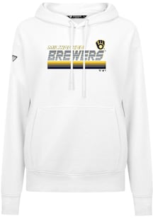 Levelwear Milwaukee Brewers Womens White Adorn Breaker Hooded Sweatshirt