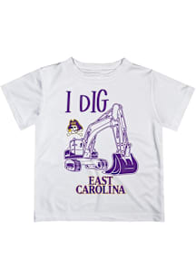 Vive La Fete East Carolina Pirates Youth White Excavator Short Sleeve T-Shirt