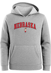 Nebraska Cornhuskers Toddler Grey Team Wordmark Long Sleeve Hooded Sweatshirt