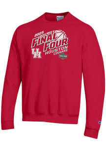 Champion Houston Cougars Mens Red 2025 Final Four Powerblend Long Sleeve Crew Sweatshirt
