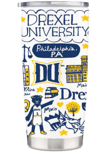 White Drexel Dragons Julia Gash Stainless Steel Tumbler